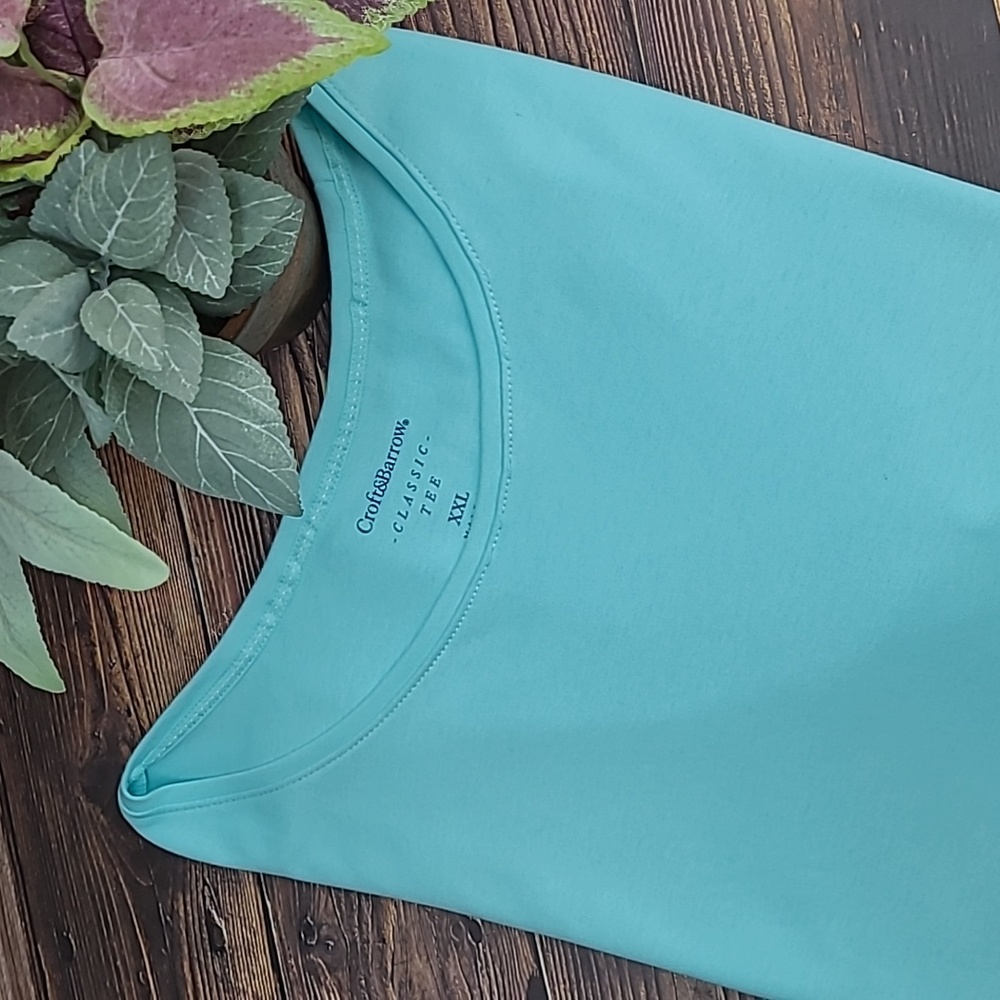NWOT CROFT&BARROW MINT GREEN SHORT SLEEVE PULLOVER TEE